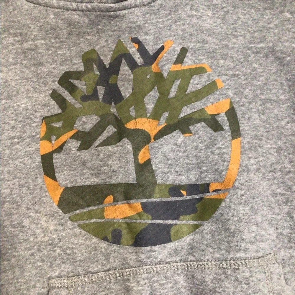 Timberland Gray Hoodie with Camo Logo